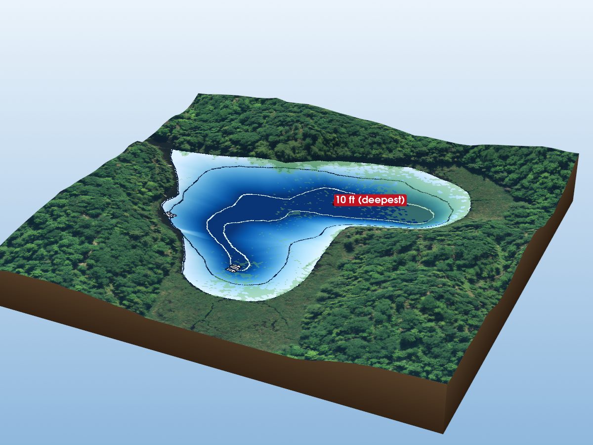 Depth map of Heart Lake