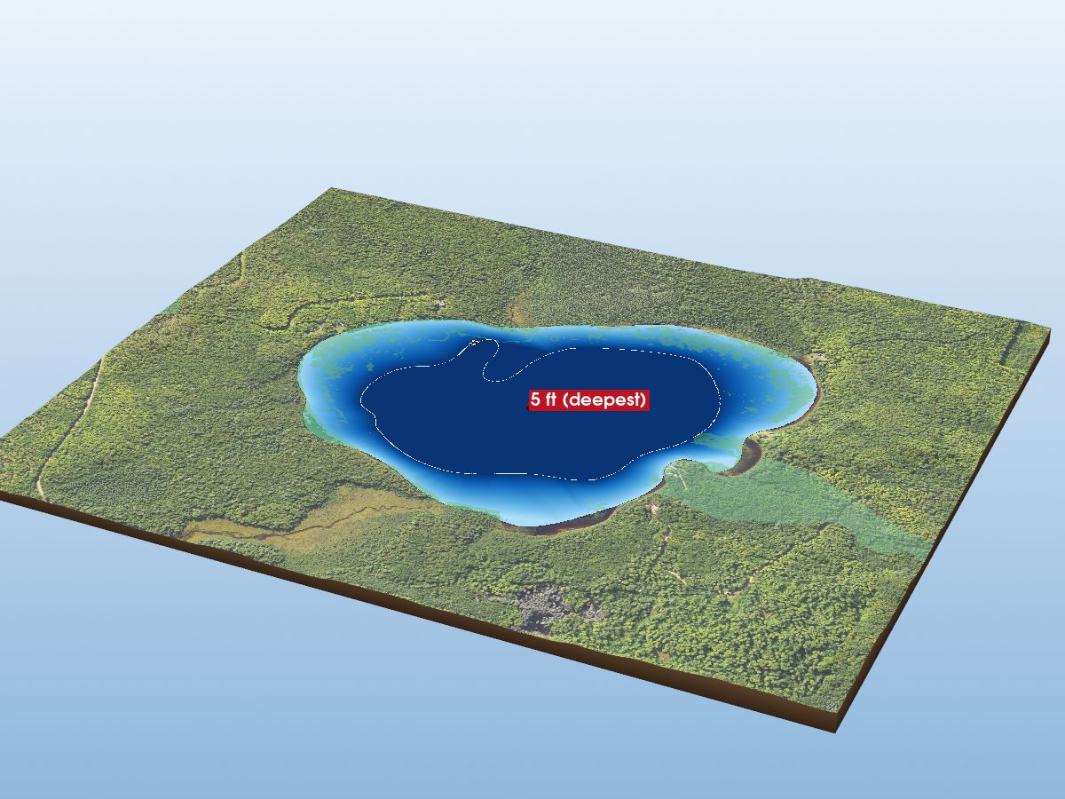 Depth map of Heart Lake