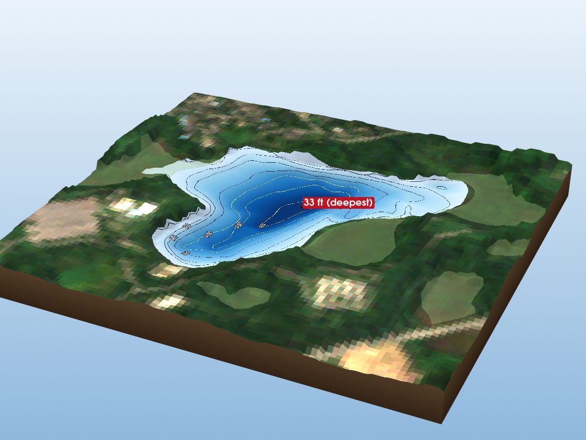 Depth map of Heart Lake