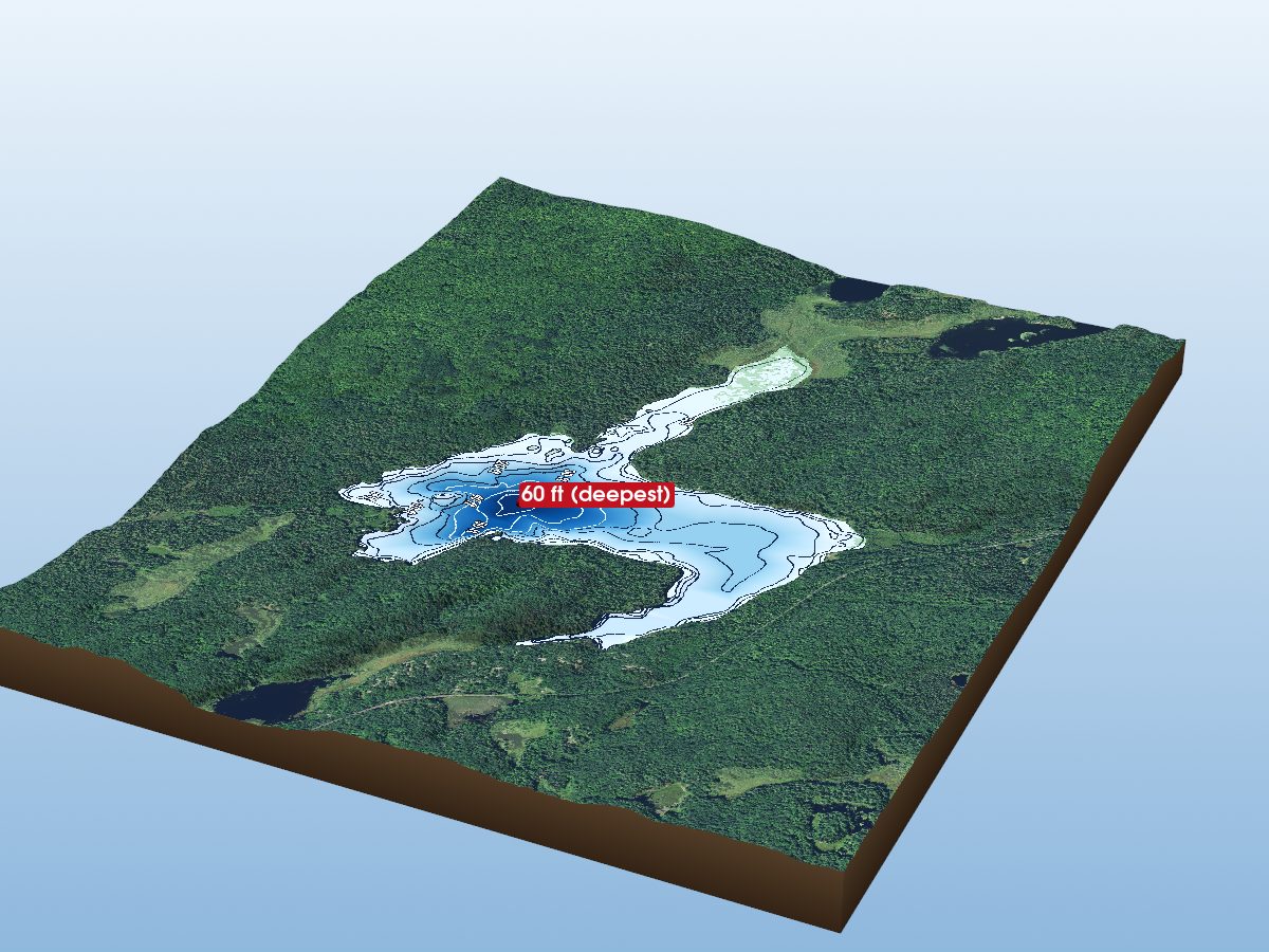 Depth map of Heart Lake