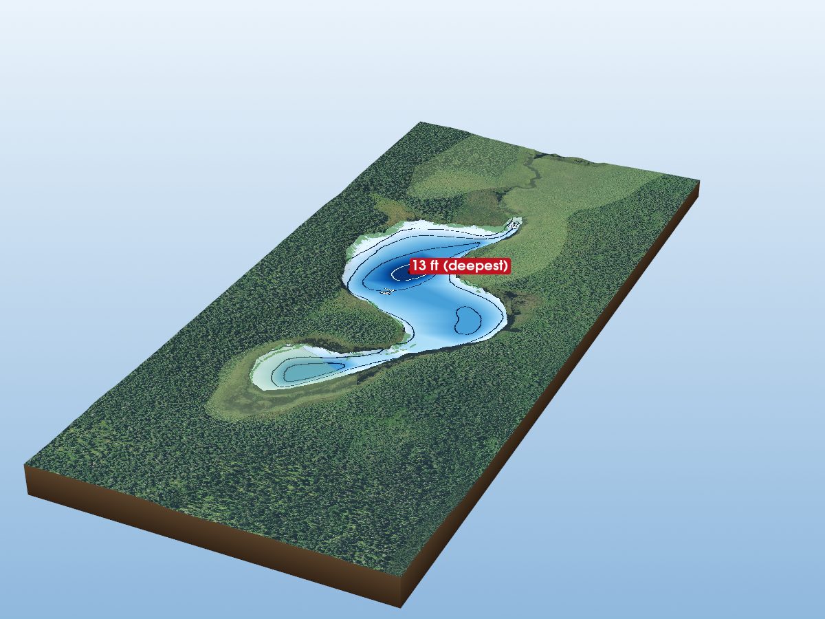 Depth map of Helen Lake