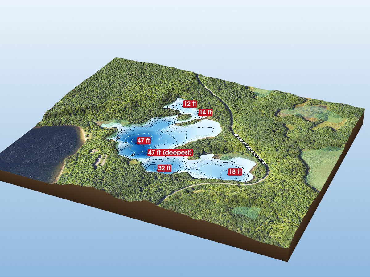 Depth map of Helen Lake