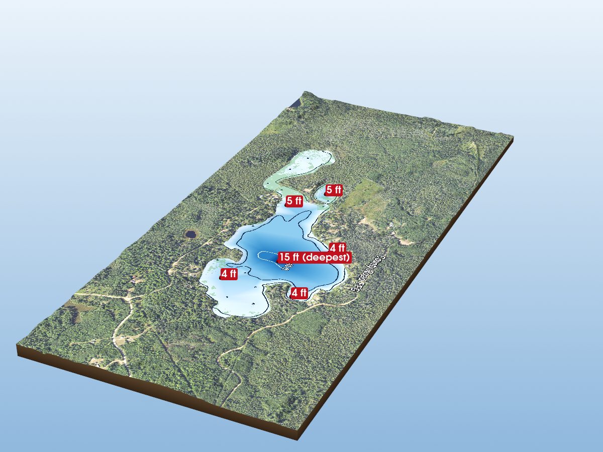 Depth map of Helen Lake
