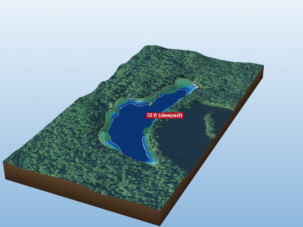 Depth map of Helen Lake