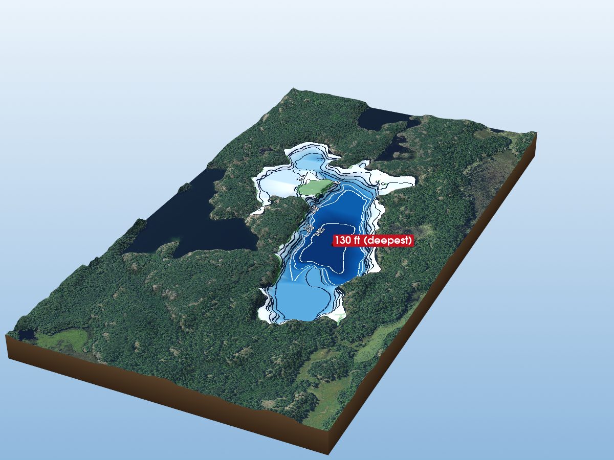 Depth map of Helen Lake