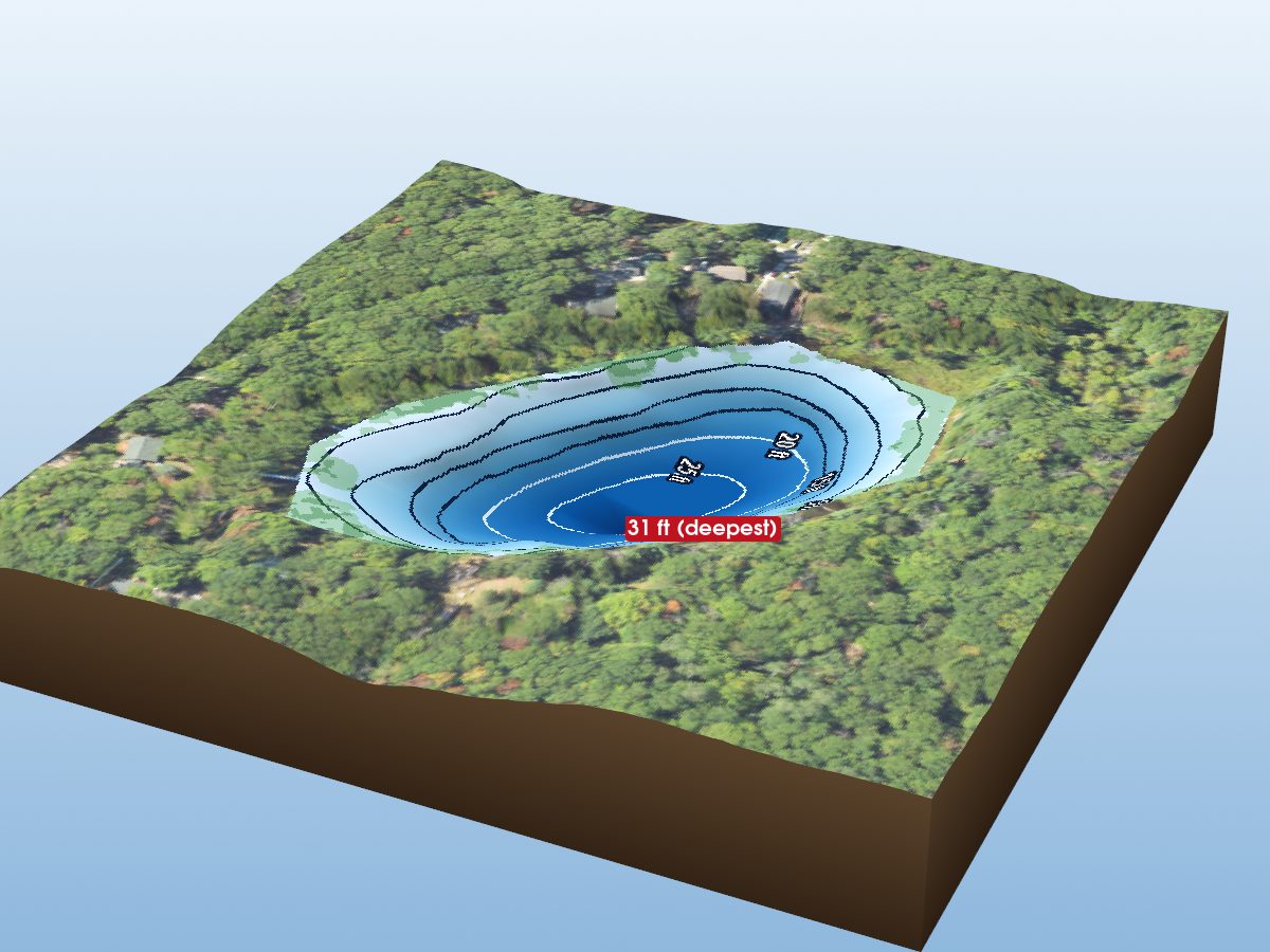 Depth map of Helmer Lake