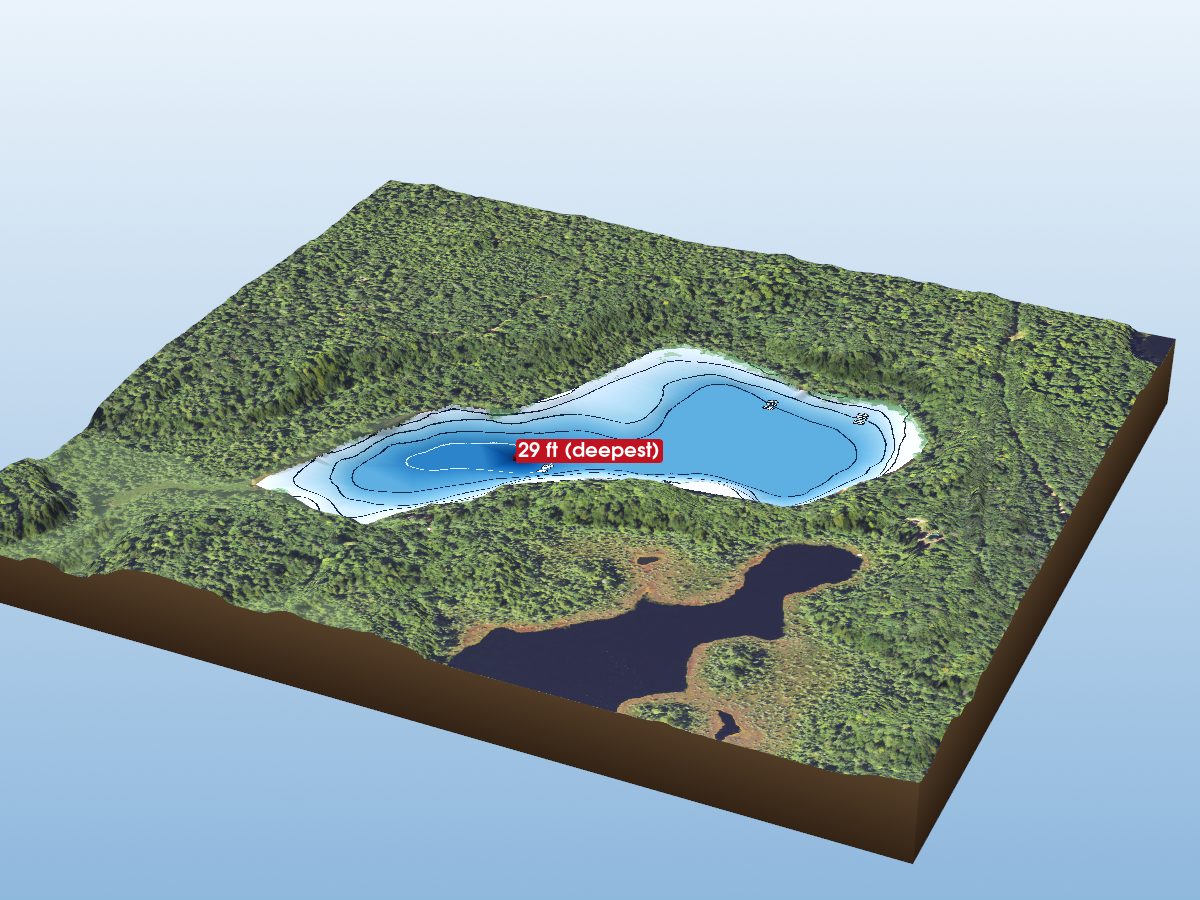 Depth map of Hemlock Lake