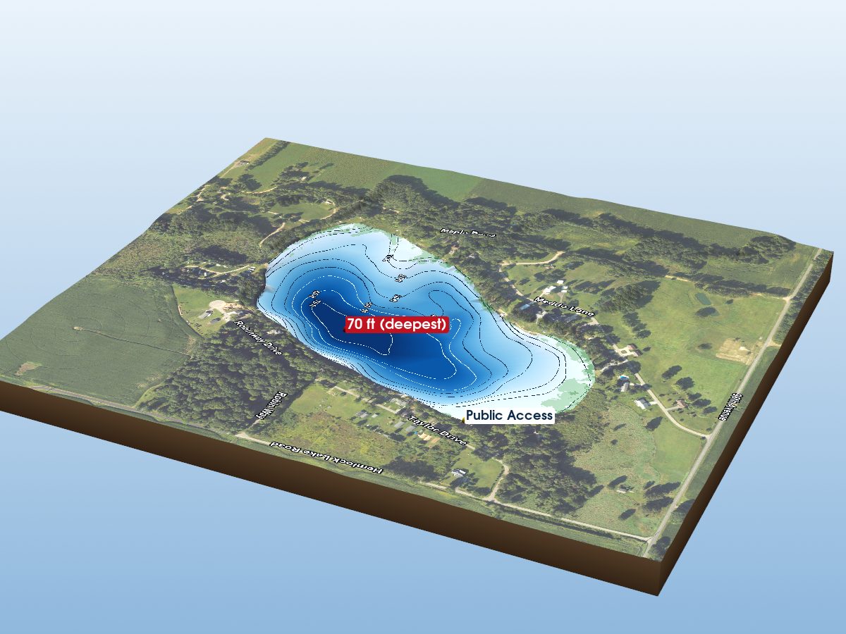 Depth map of Hemlock Lake