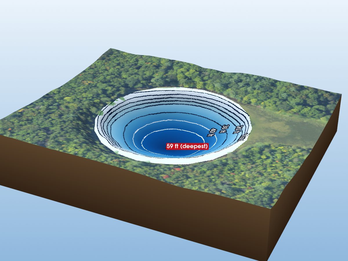 Depth map of Hemlock Lake