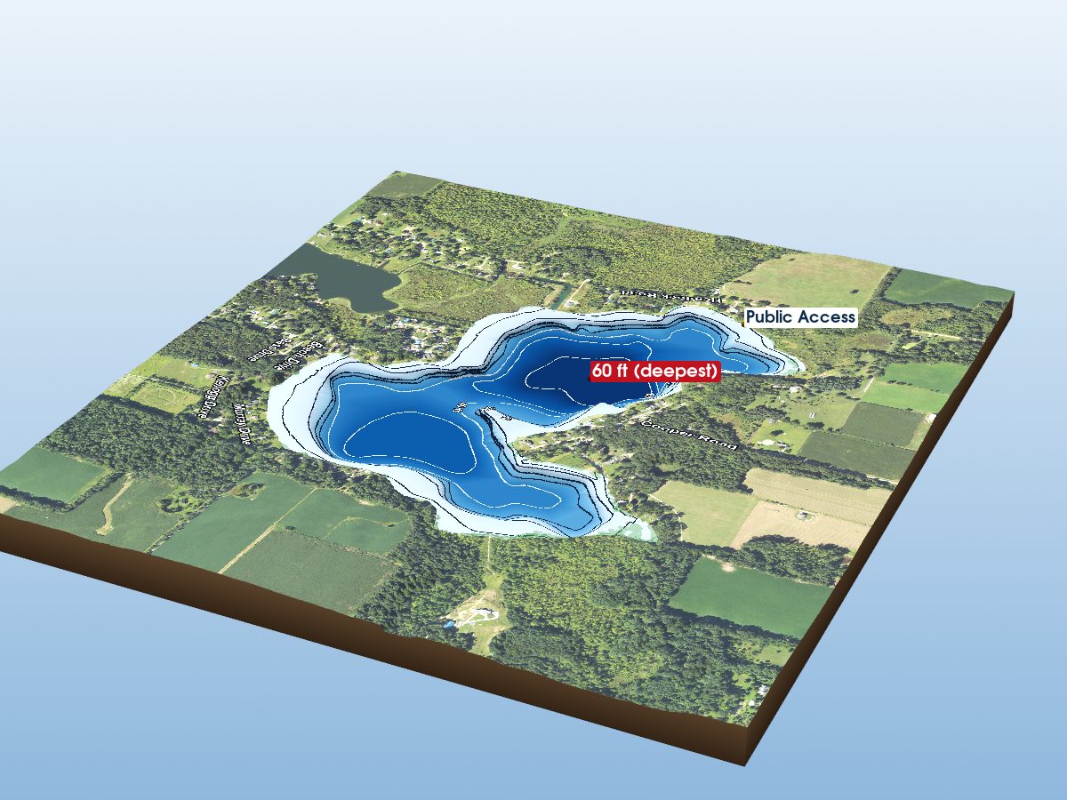Depth map of Hemlock Lake