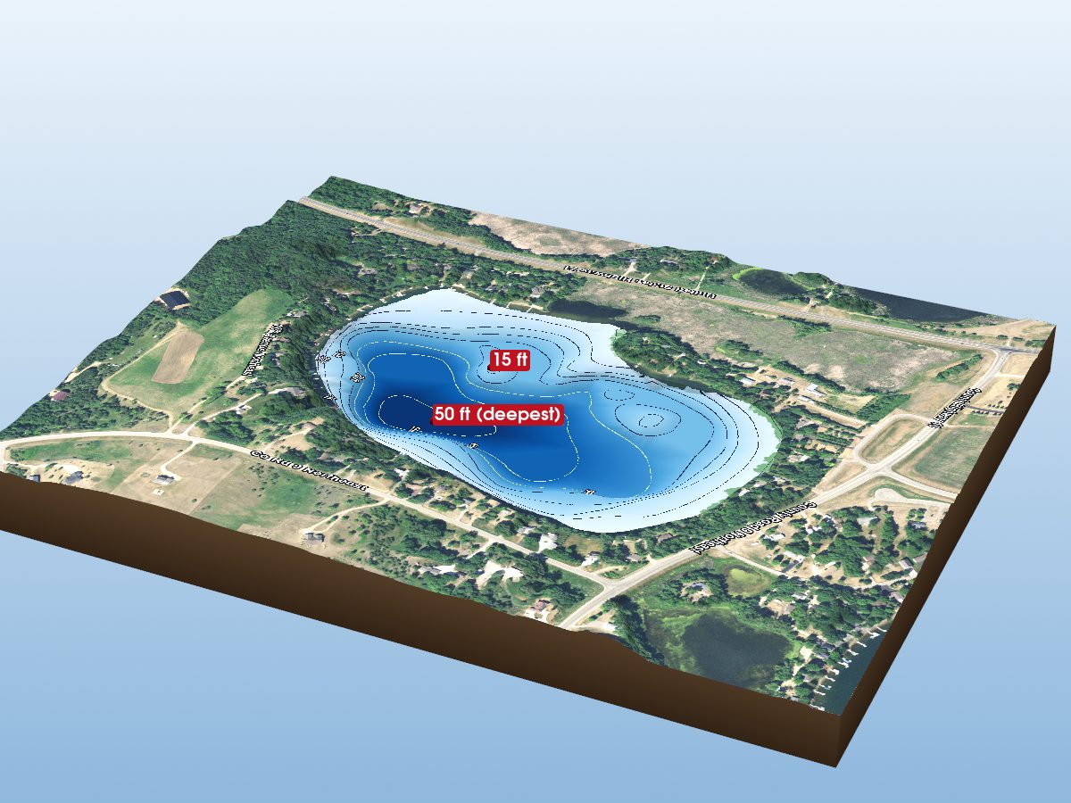 Depth map of Henderson Lake