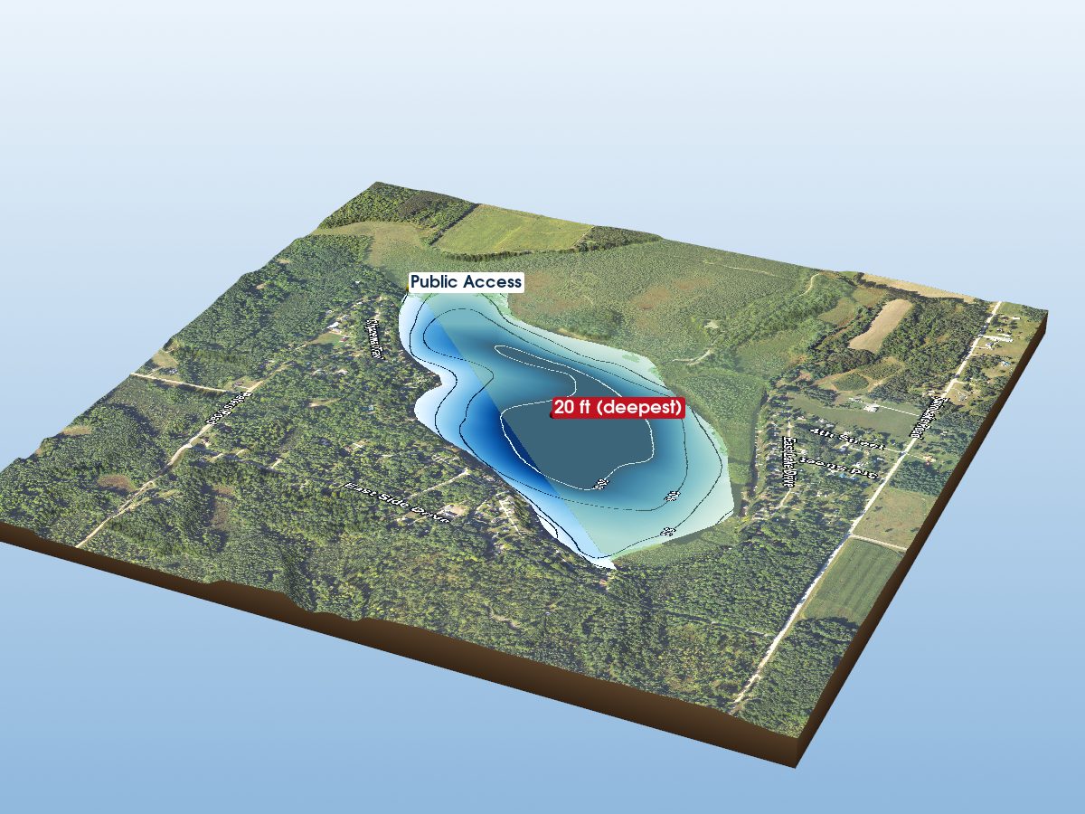 Depth map of Henderson Lake