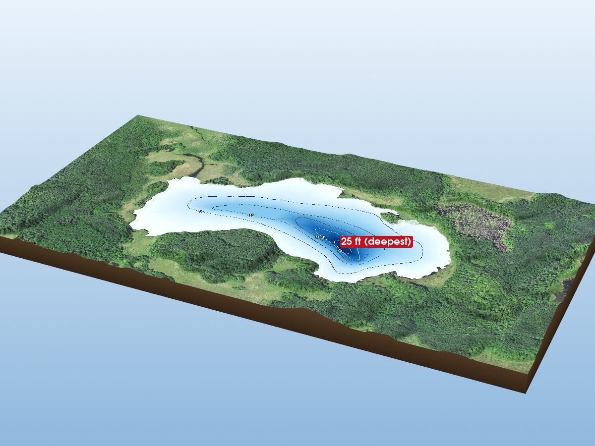 Depth map of Hendrickson Lake
