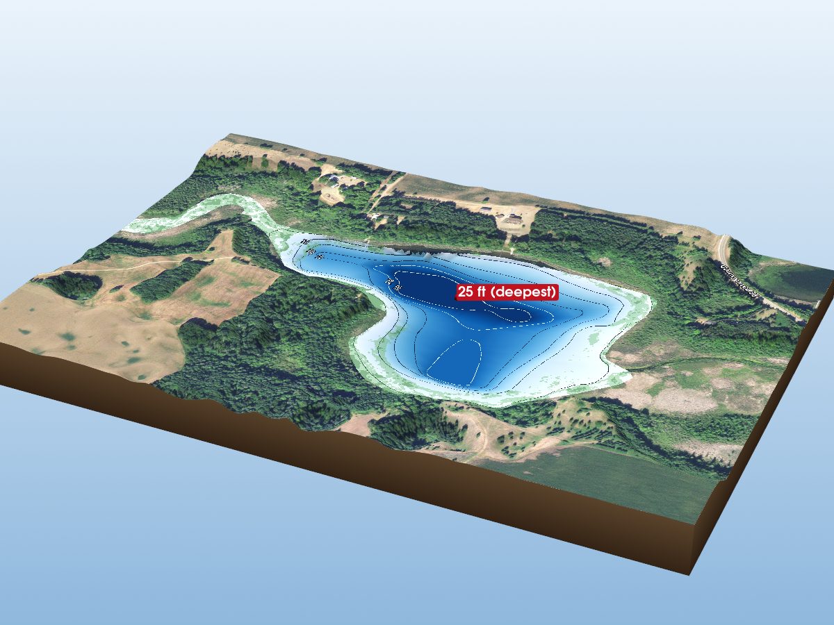 Depth map of Hennessy Lake