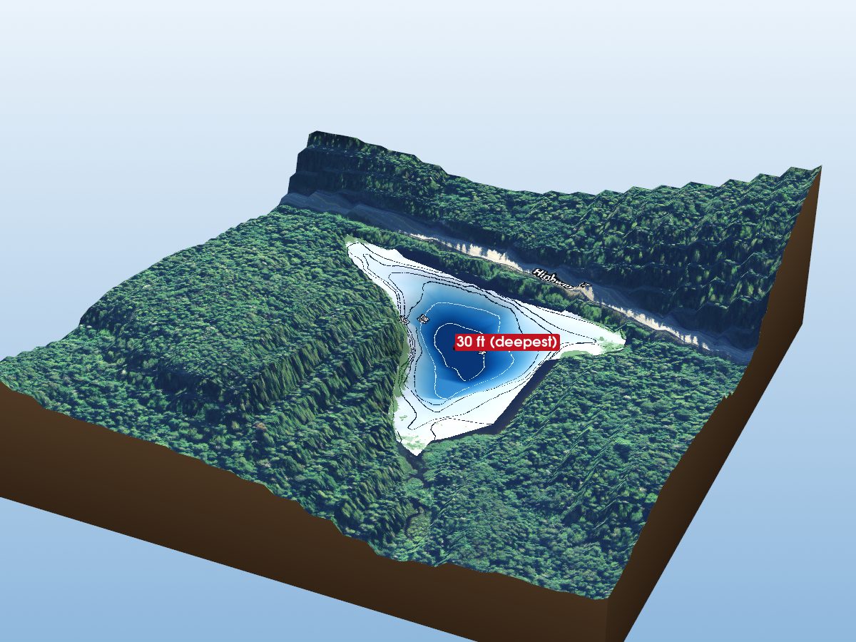 Depth map of Henry Lake