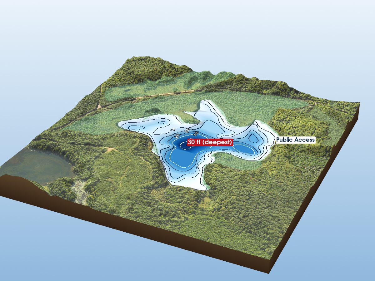 Depth map of Henry Lake