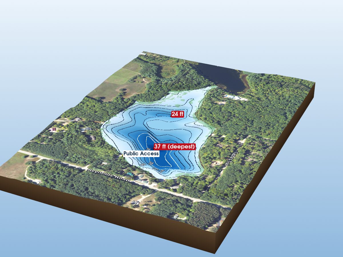 Depth map of Herendeene Lake