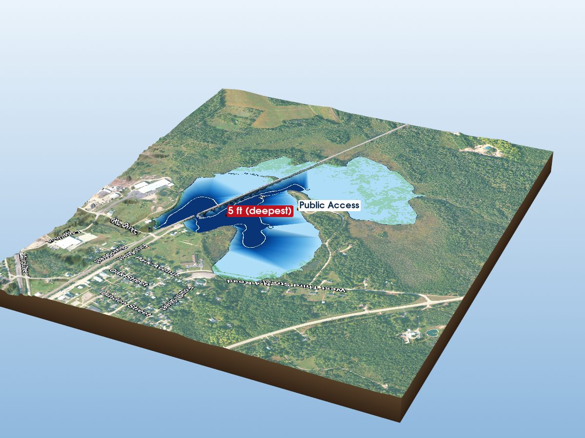Depth map of Hermansville Lake