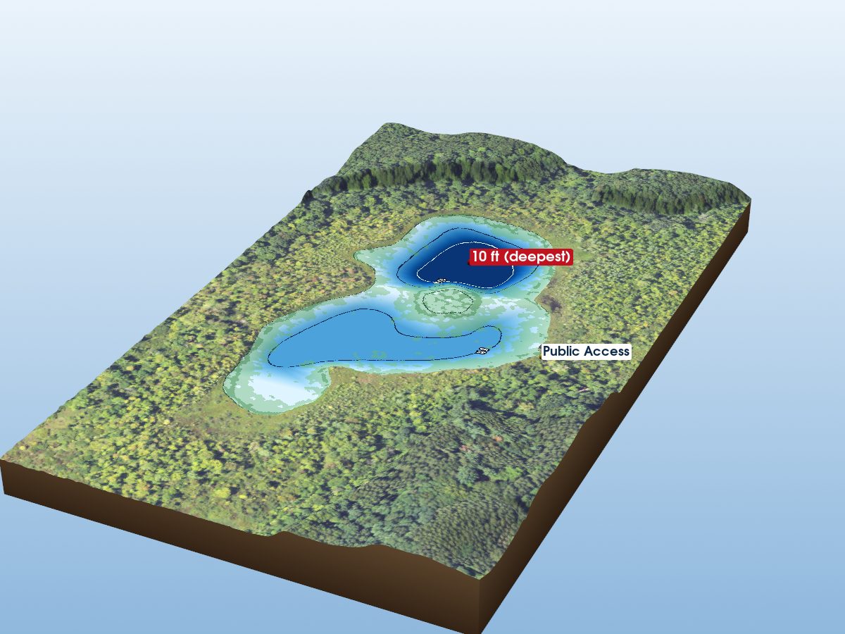 Depth map of Hewes Lake
