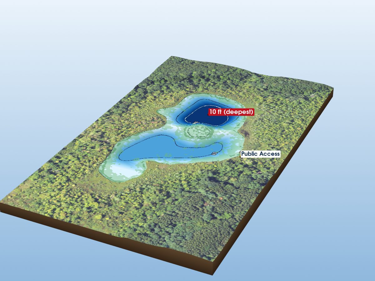 Depth map of Hewes Lake