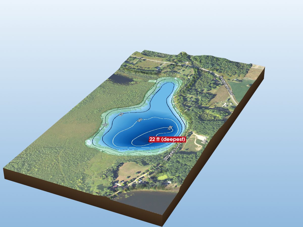 Depth map of Hewey Lake