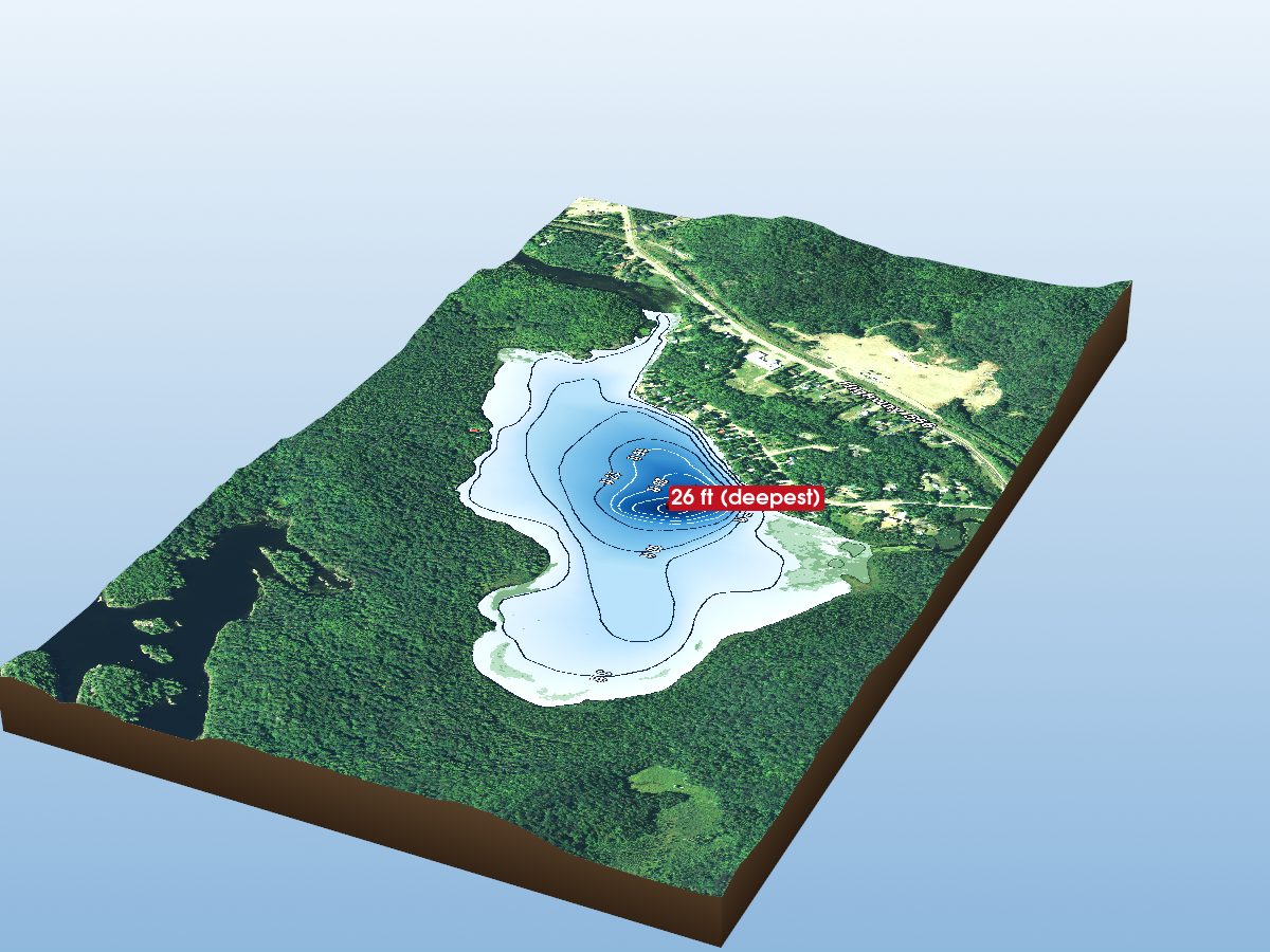 Depth map of Heyden Lake