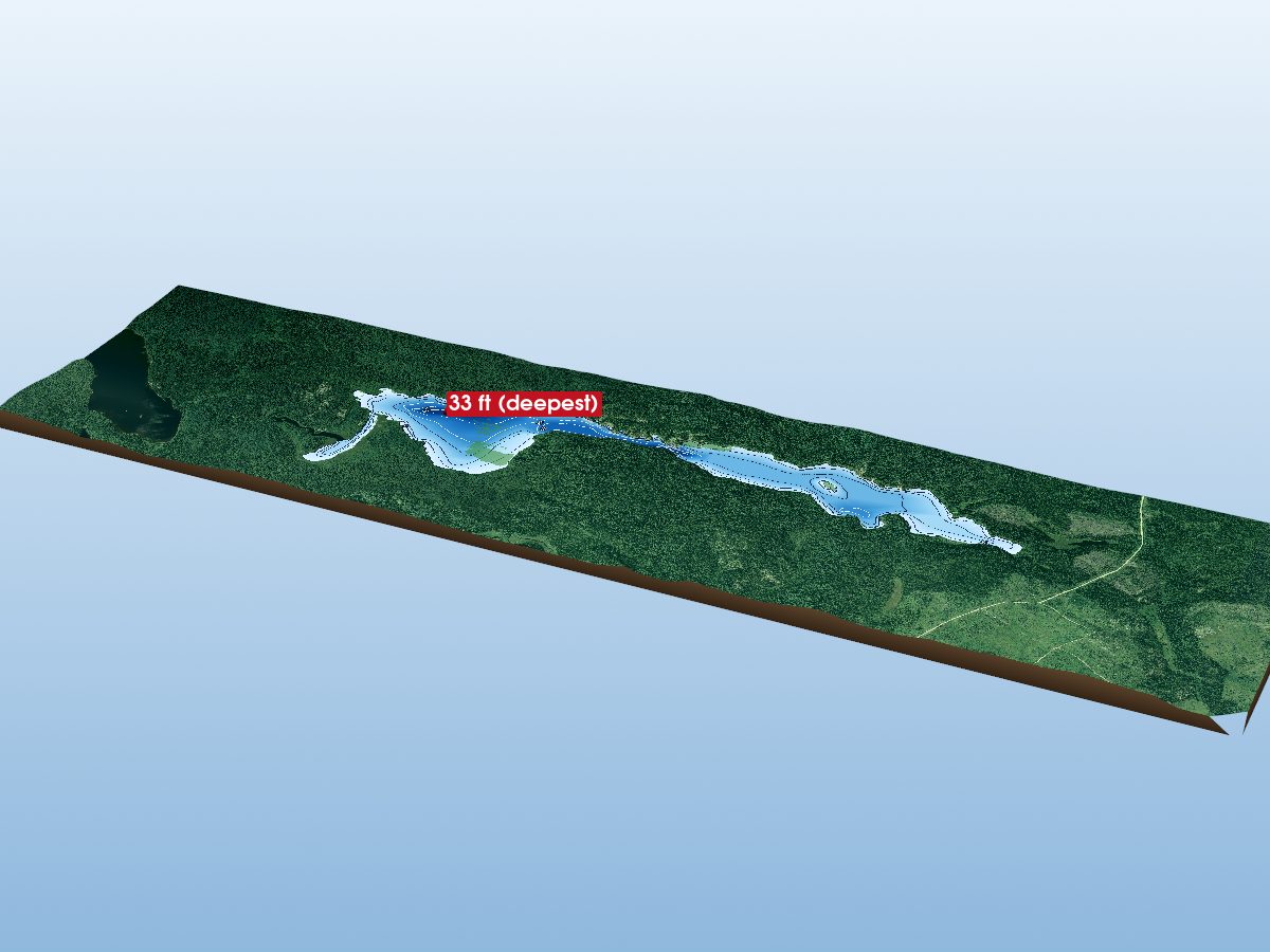 Depth map of Hiawatha Lake