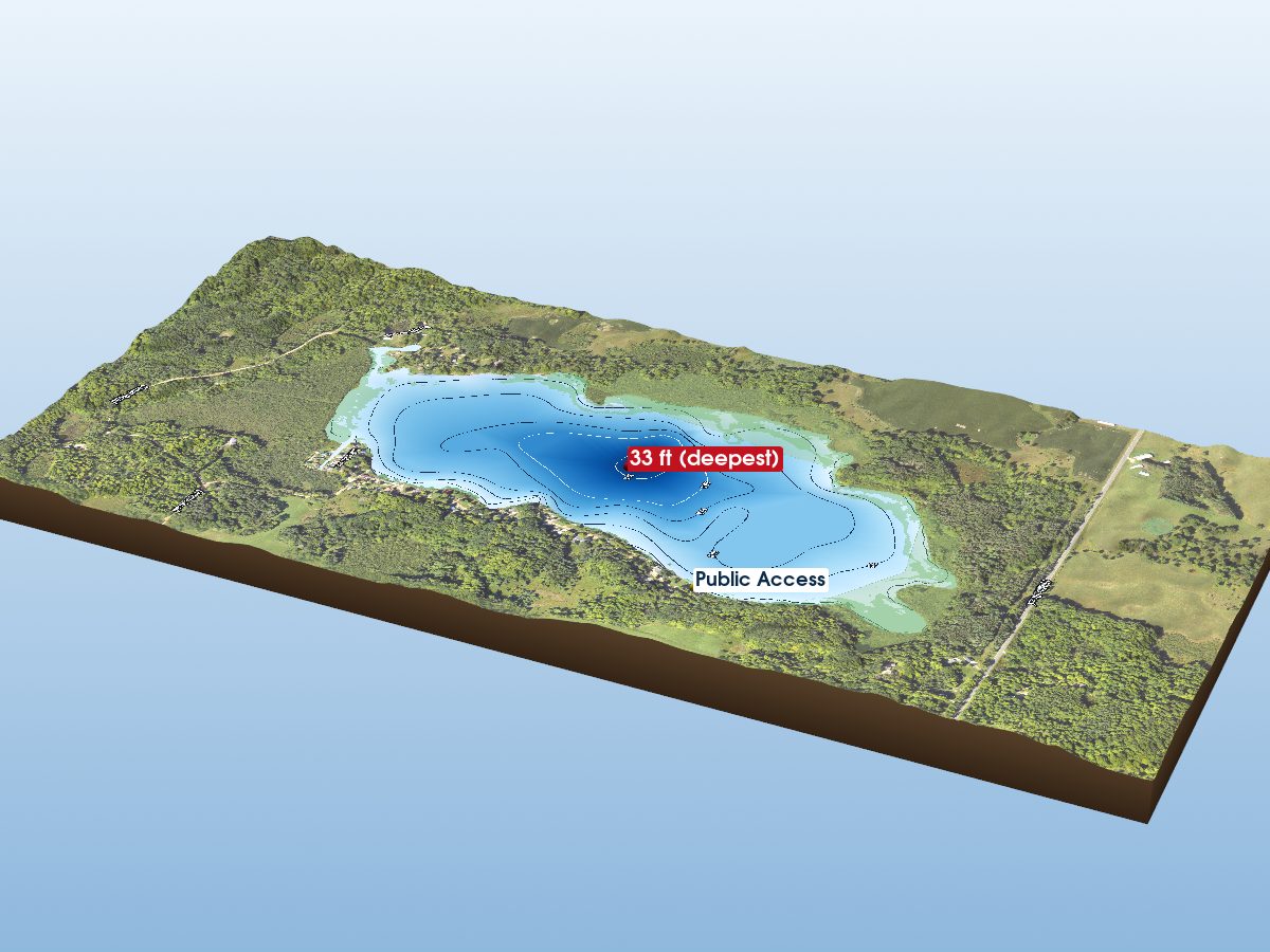 Depth map of Hicks Lake