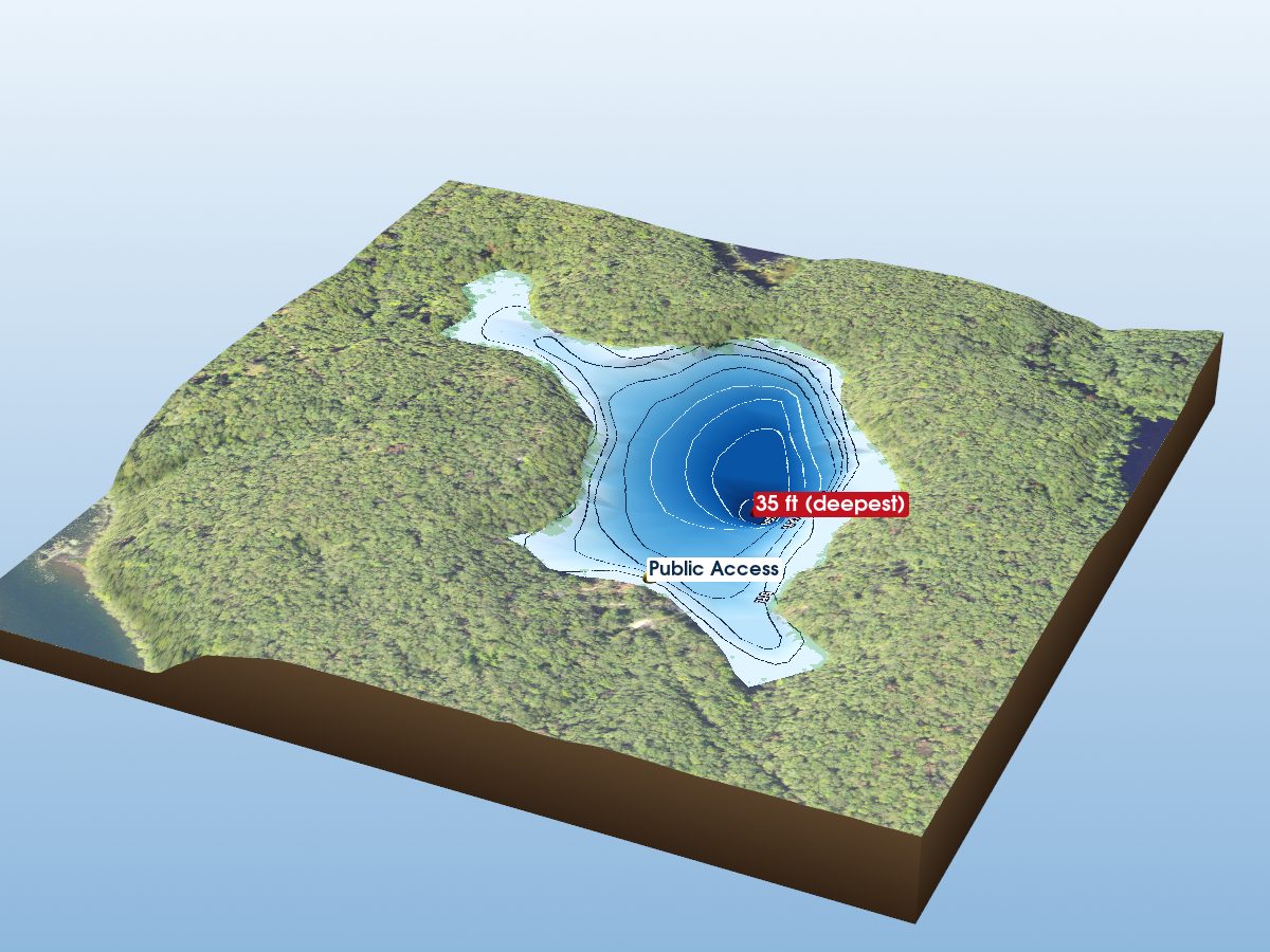 Depth map of Highbank Lake