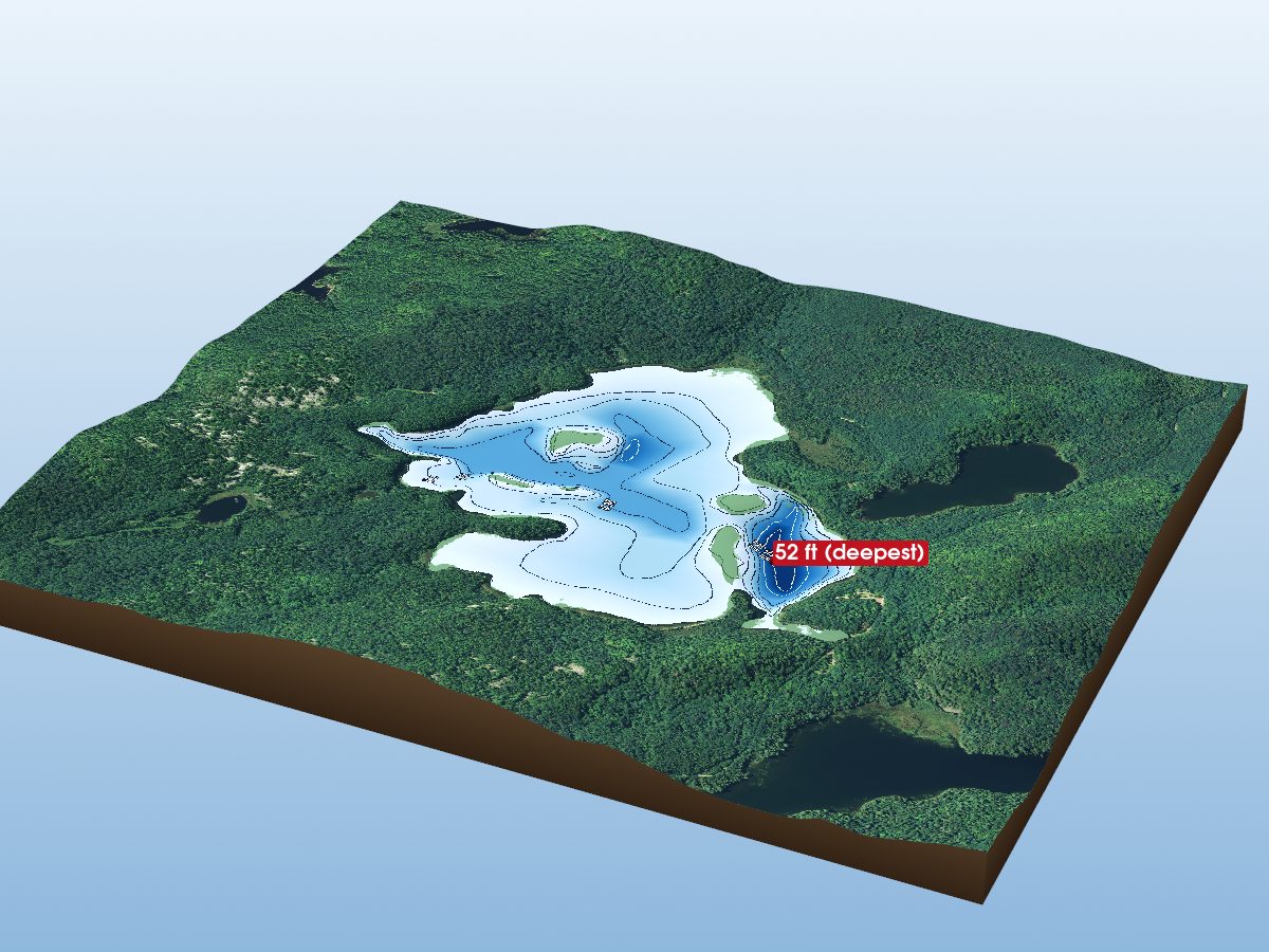 Depth map of Highland Lake
