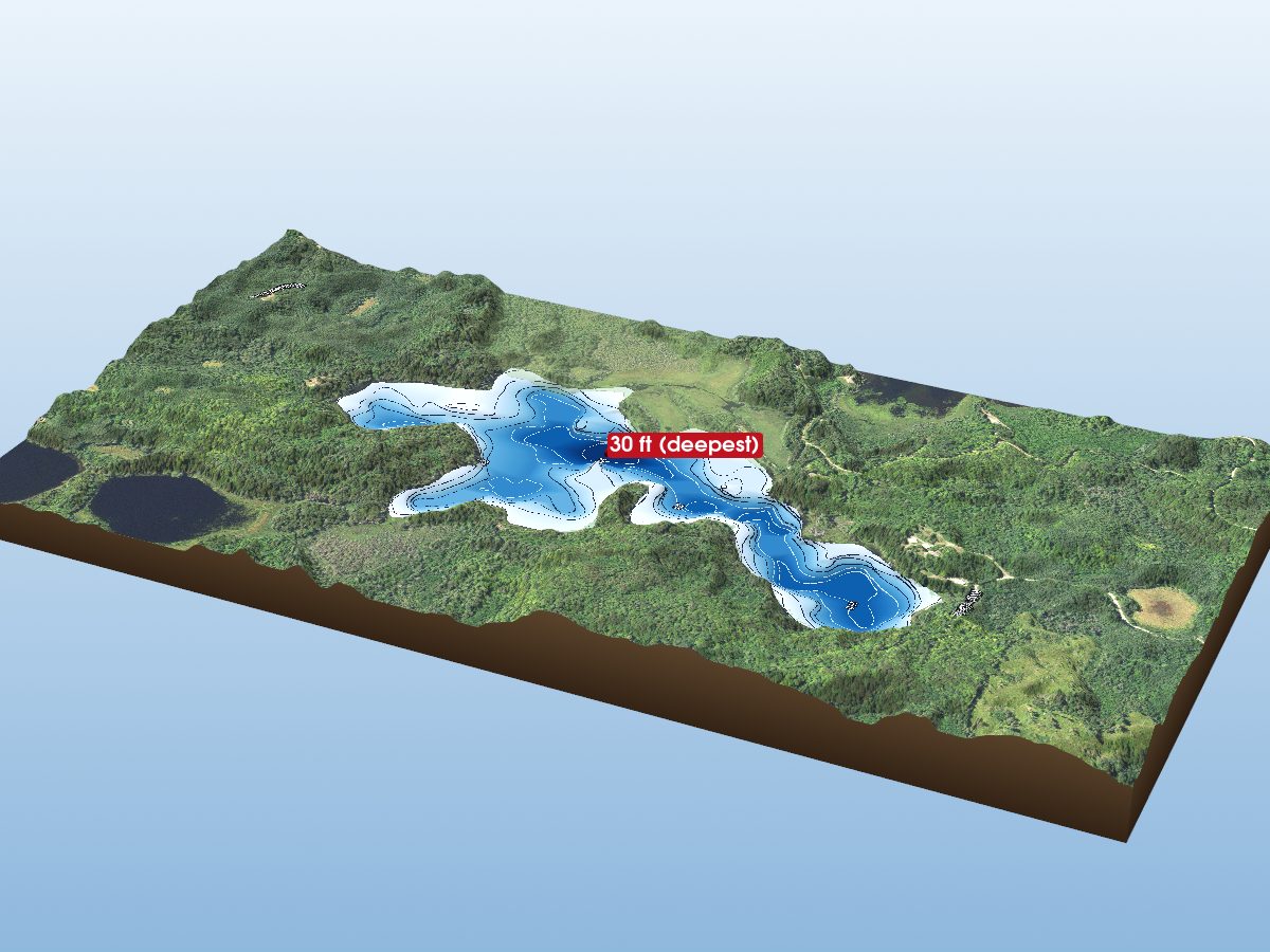Depth map of Highland Lake