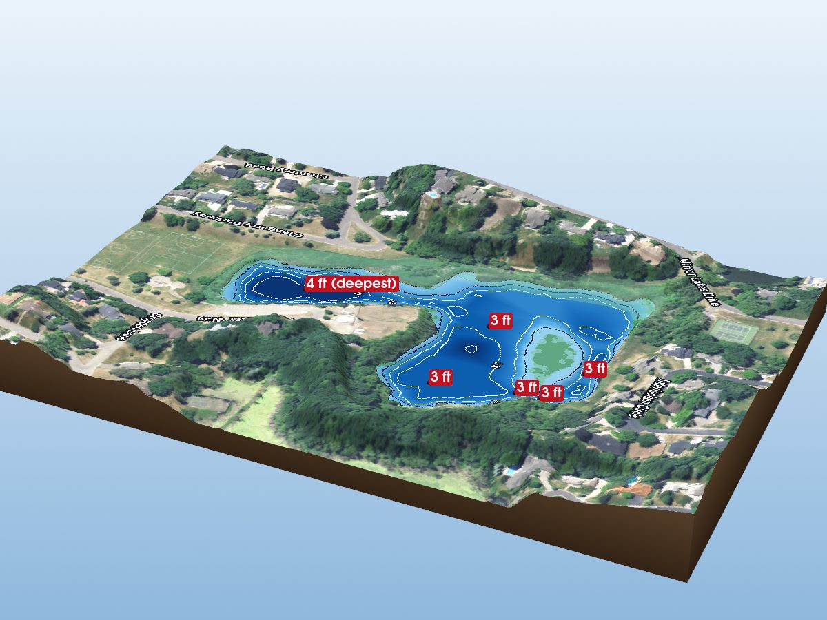 Depth map of Highland Park Pond