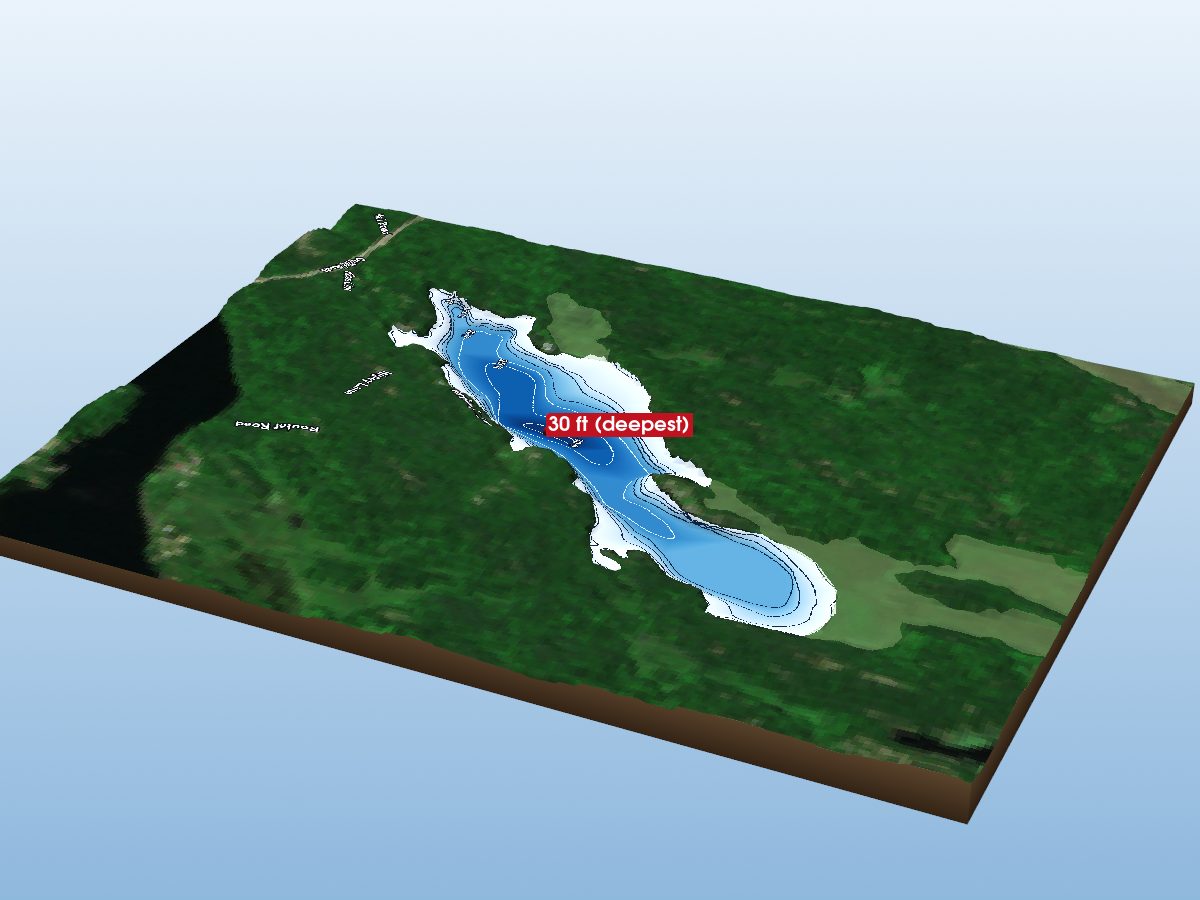 Depth map of Highley Lake