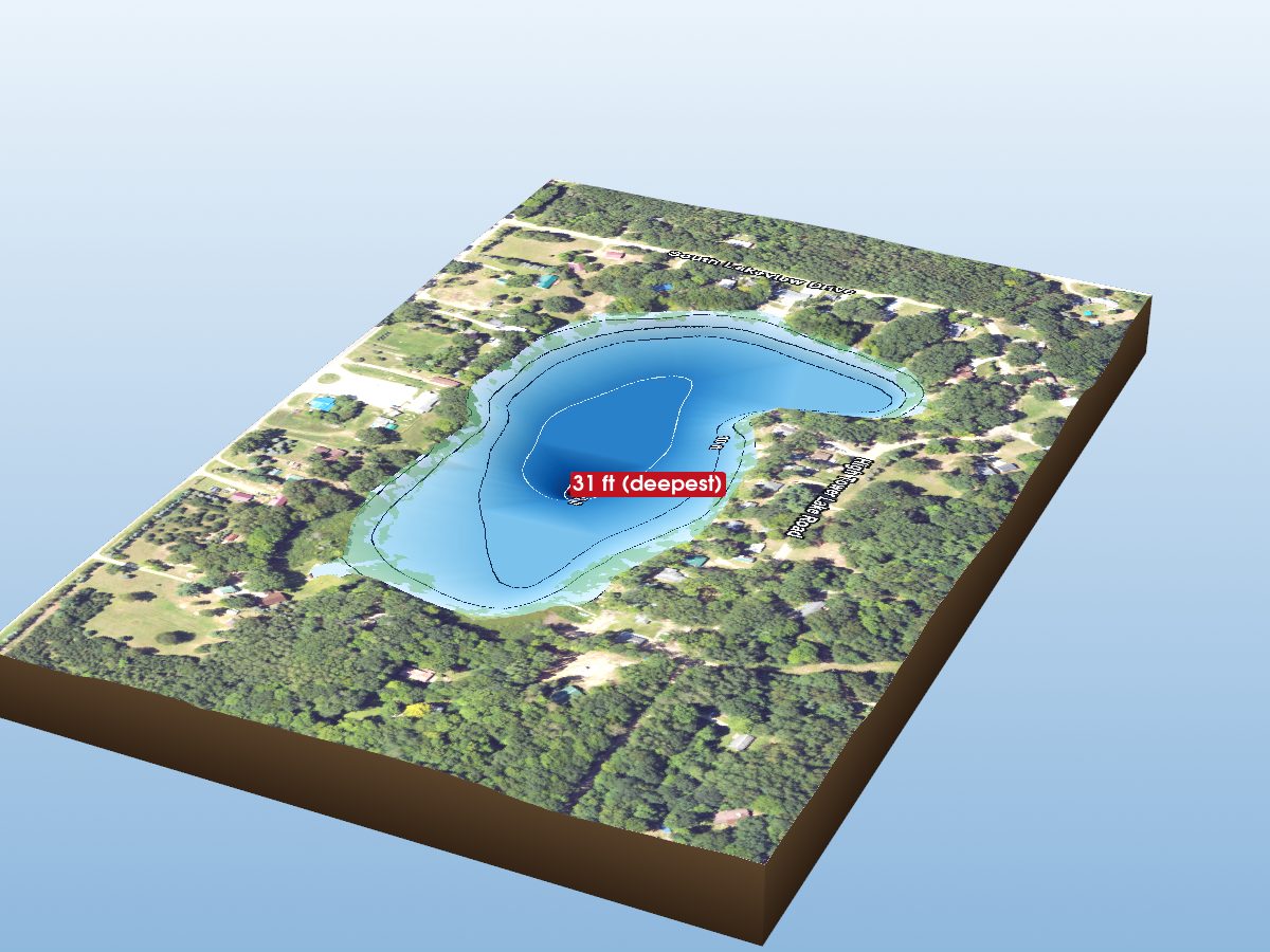 Depth map of Hightower Lake