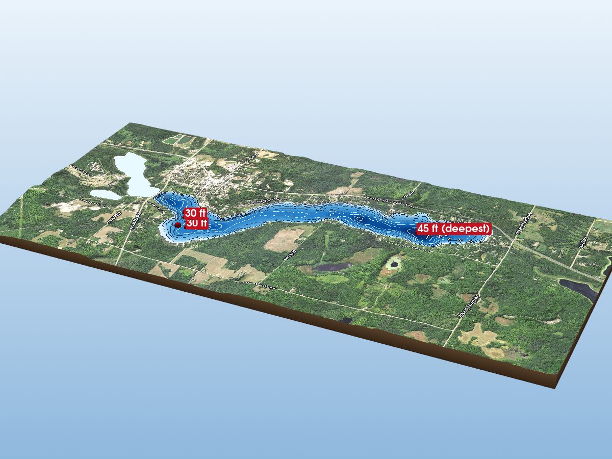 Depth map of Hill Lake (North Basin)