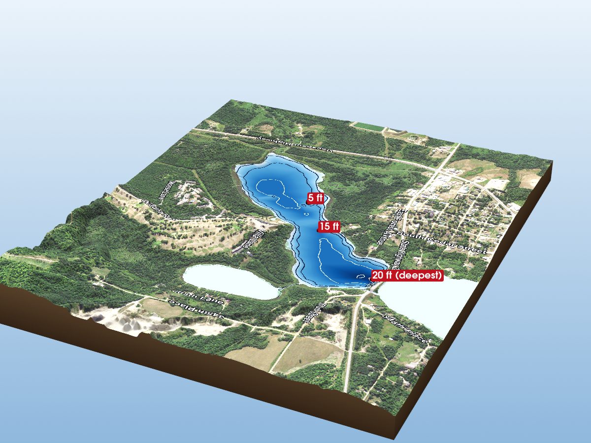 Depth map of Hill Lake (South Basin)