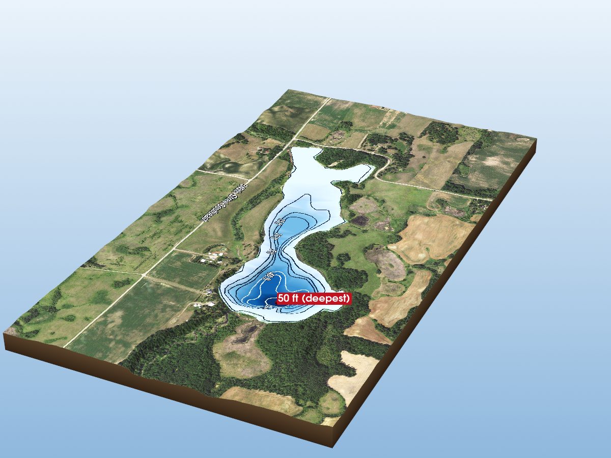Depth map of Hill River Lake