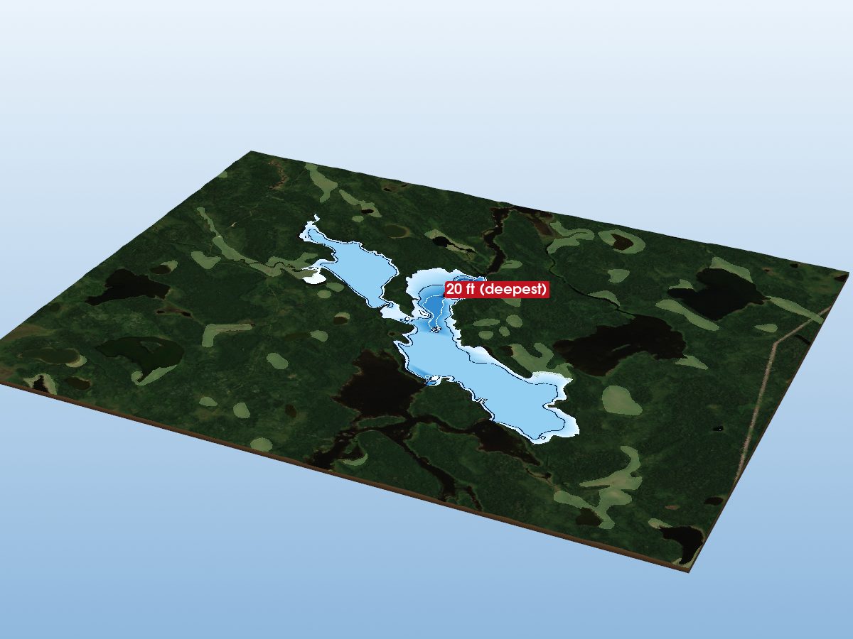 Depth map of Hilyard Lake