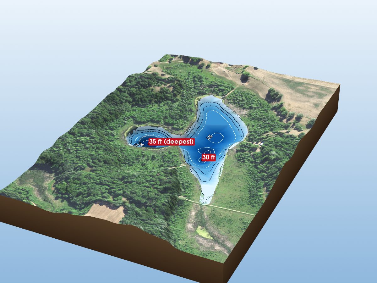 Depth map of Hinz Lake