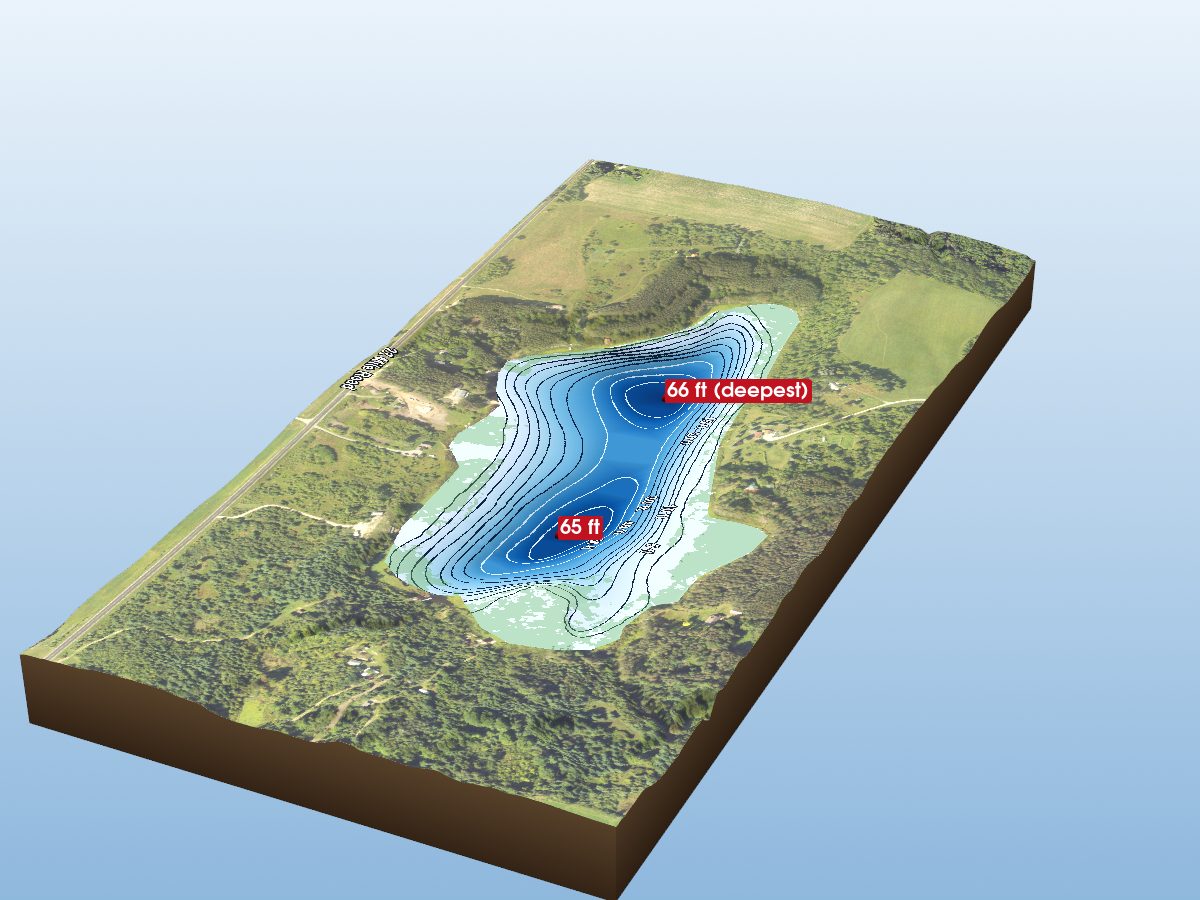 3D depth map of Hodges Lake