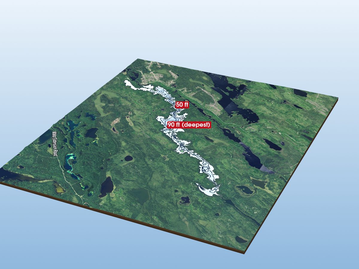 Depth map of Hoff Lake