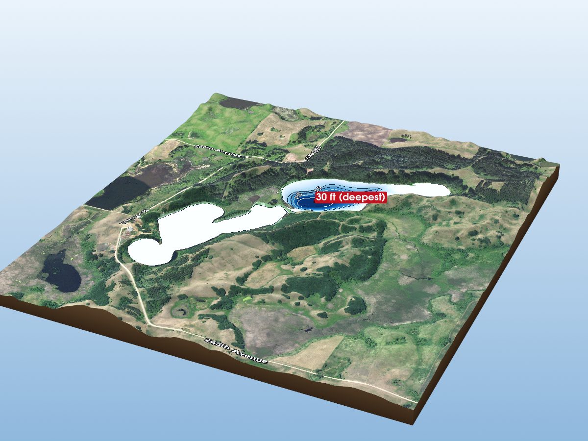 Depth map of Hoff Lake