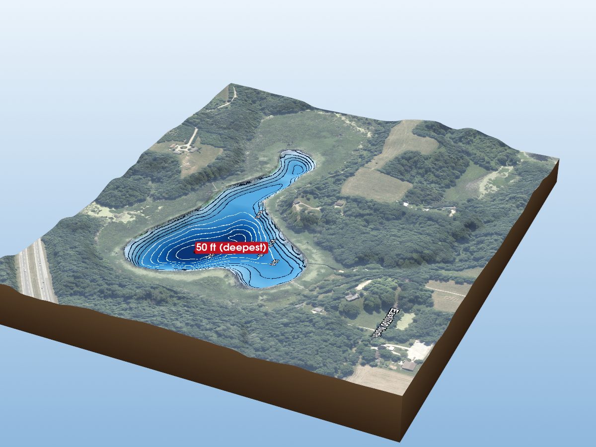 Depth map of Hog Lake