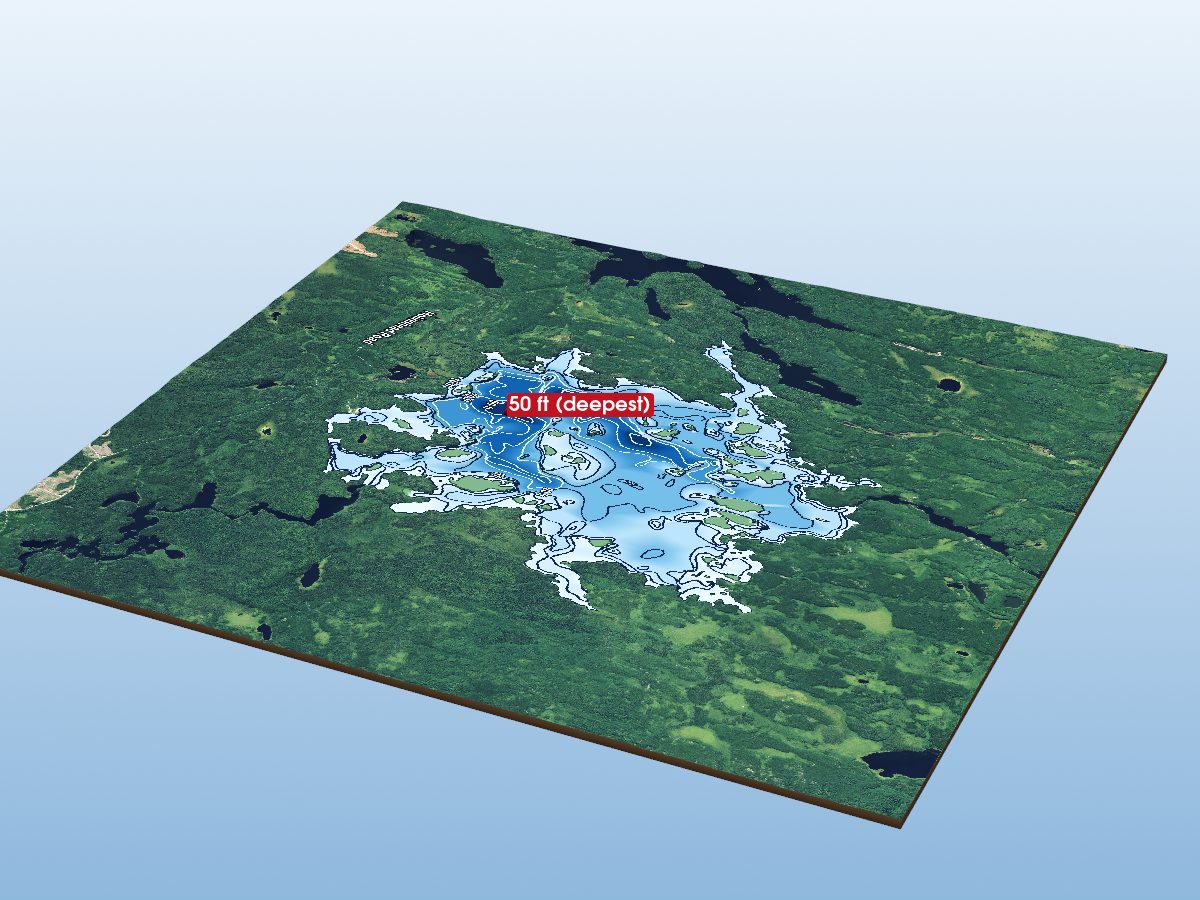 Depth map of Holinshead Lake