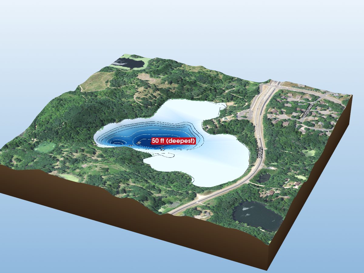 Depth map of Holland Lake