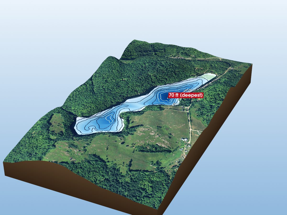 Depth map of Holland Lake