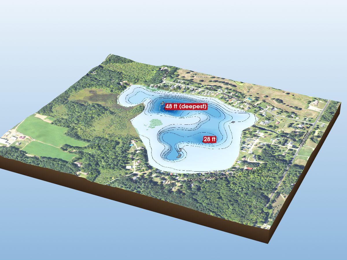 Depth map of Holland Lake