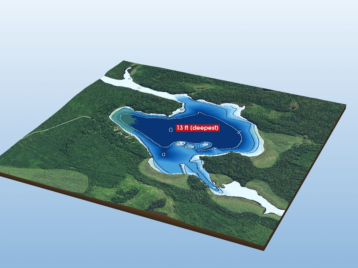 Depth map of Hoodoo Lake