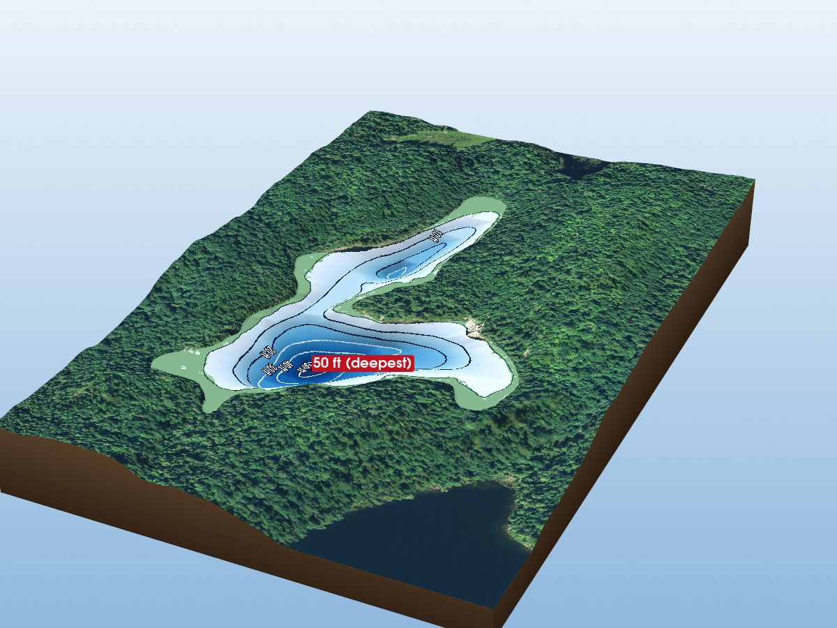 Depth map of Hook Lake