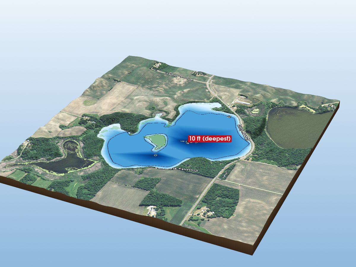 Depth map of Hope Lake